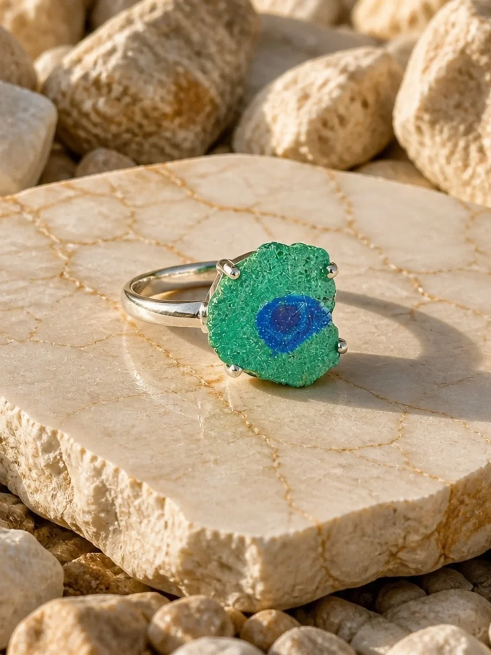 NEW! Azurite & Malachite Composite Ring